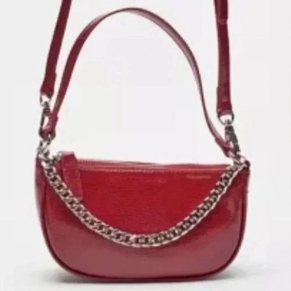 Urban Outfitter Handbags - Urban Outfitters Red Baguette Vegan Leather Mini Bag